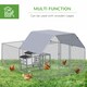 image 5 of PawHut Chicken Run W/ Roof, Walk In Chicken Coop for 10-12 Chickens, Hen House