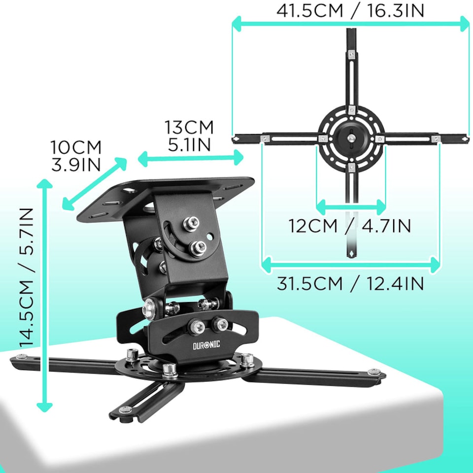 image 1 of Duronic PB04XL Universal Projector Mount Wall Ceiling 13.6kg Capacity
