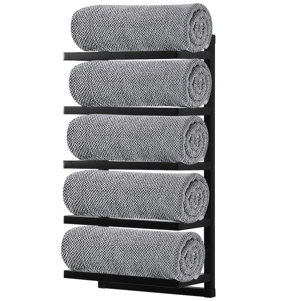 image 1 of 5 Tier Towel Holder Rack Bathroom Storage Rack Wall Mounted Quality Finish