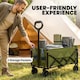 image 7 of Outsunny 60L Festival Trolley on Wheels, Collapsible Wagon Cart | Green | Army Green | 71 x 45 x 86 cm