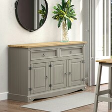 Core Products Corona Grey Premium Medium Sideboard With 3 Doors & 2 Drawers H80.6cm x W132.0cm x D43.0cm Grey