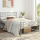 image 1 of Yaheetech Metal Platform Bed Frame with Cloud-inspired Design Headboard Silver, 3ft Single