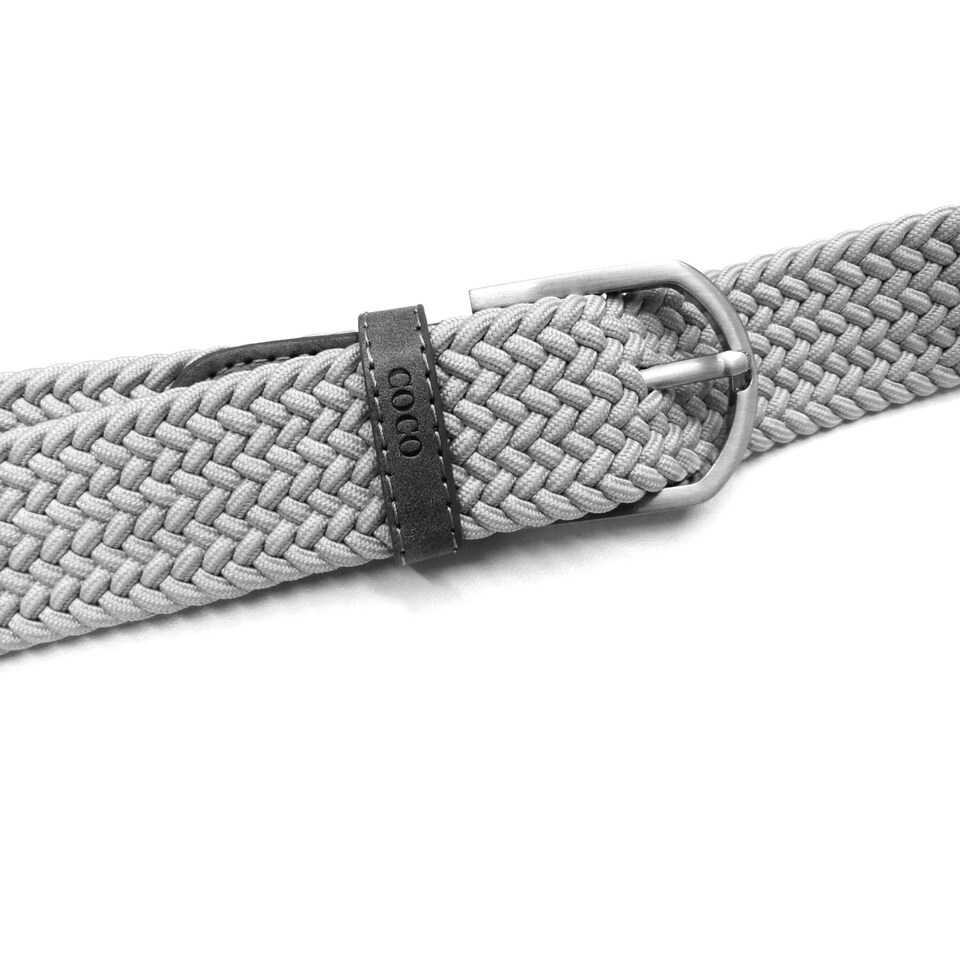 image 1 of Coco Equestrian Grey Unisex Child Woven Elastic Fabric Braided Canvas Horse Riding Stretch Belt Grey