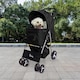 image 2 of Pet Stroller Dog Cat Puppy Pram Pushchair Travel Cart Jogging Buggy Carrier (Black)
