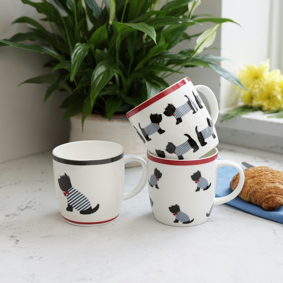 image 1 of KitchenCraft China Sitting Westies Mug White