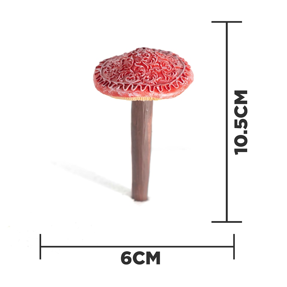 image 1 of Marco Paul Set Of 4 Red Mushroom Garden Ornaments