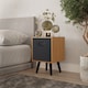 image 2 of Beech 1-Drawer Cube Shelving Unit with Scandinavian Legs | Black | Black & Black | 1