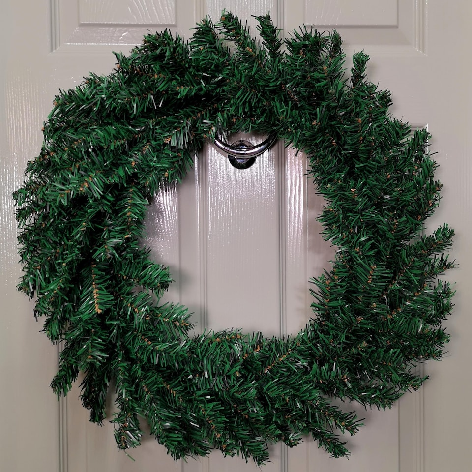image 1 of 60cm Plain Green Christmas Wreath with 160 Tips