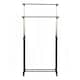 image 10 of KCT Adjustable Double Clothes Rack on Wheels Black | Silver | One Size