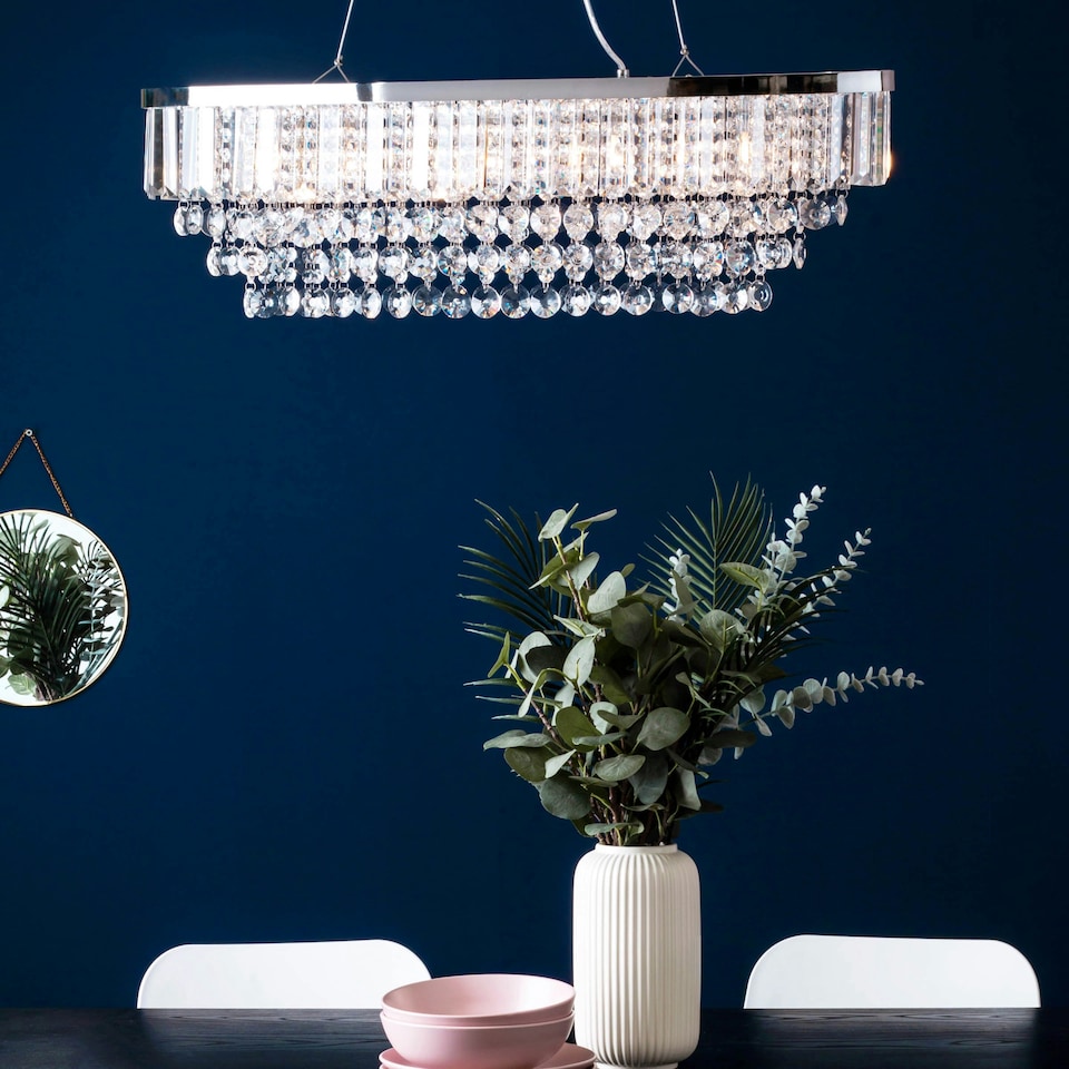 image 1 of BHS Paladina Oval Diner Pendant, Chrome