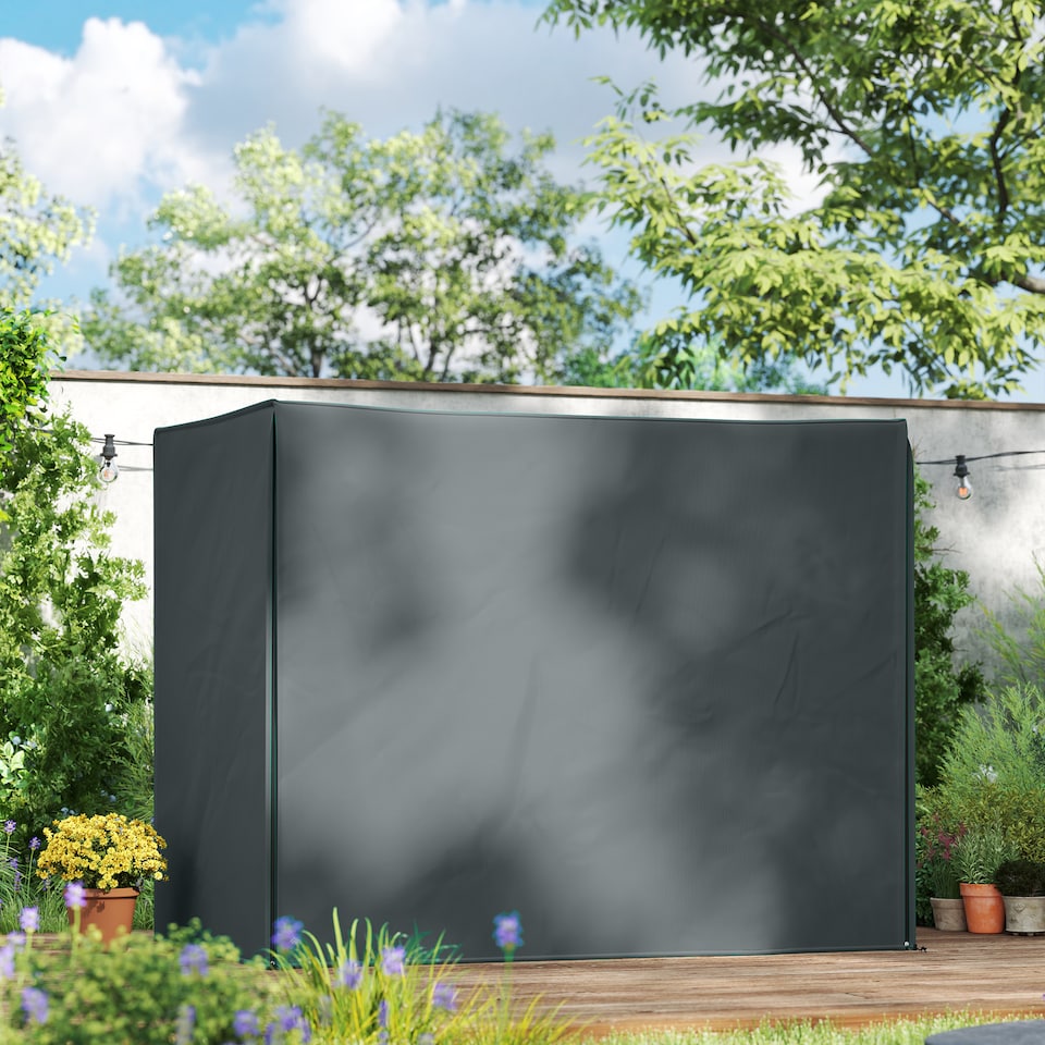 image 1 of Outsunny 3 Seater Garden Swing Cover, Windproof and Anti-UV, Grey
