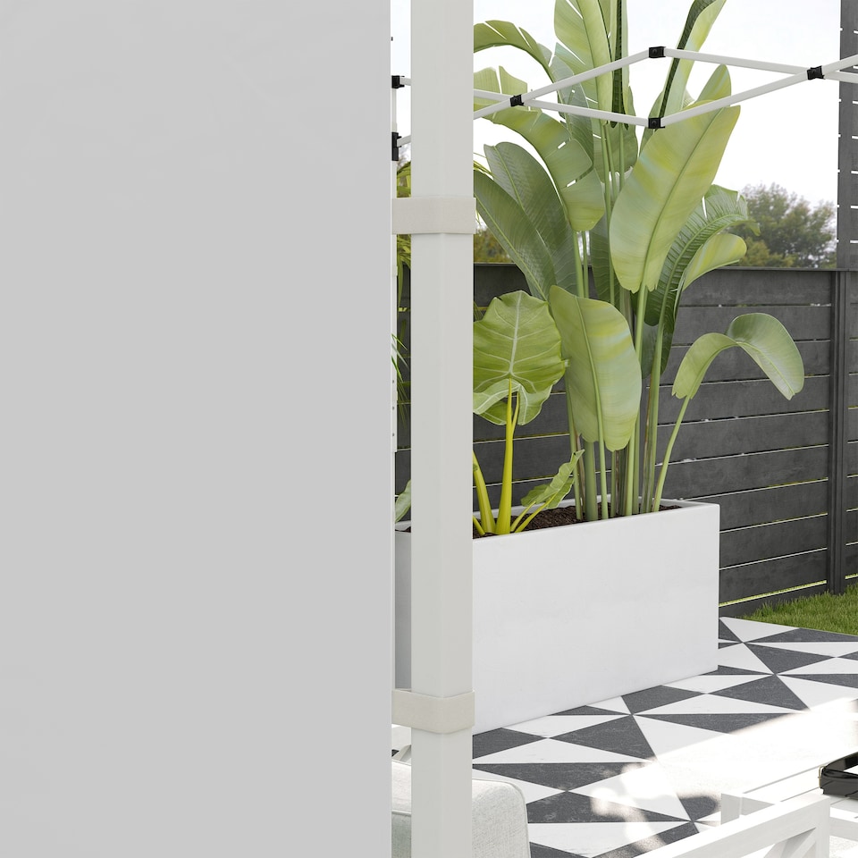 image 1 of Outsunny Gazebo Side Panels with Windows and Doors, for 3x3m or 3x6m Pop Up Gazebo, 2 Pack Sides Replacement, White