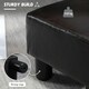 image 4 of HOMCOM Chic Faux Leather Footstool Ottoman Cube with 4 Plastic Legs Brown