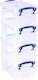 image 3 of Really Useful Plastic Storage Box 0.7 Litre CLEAR Pack of 4