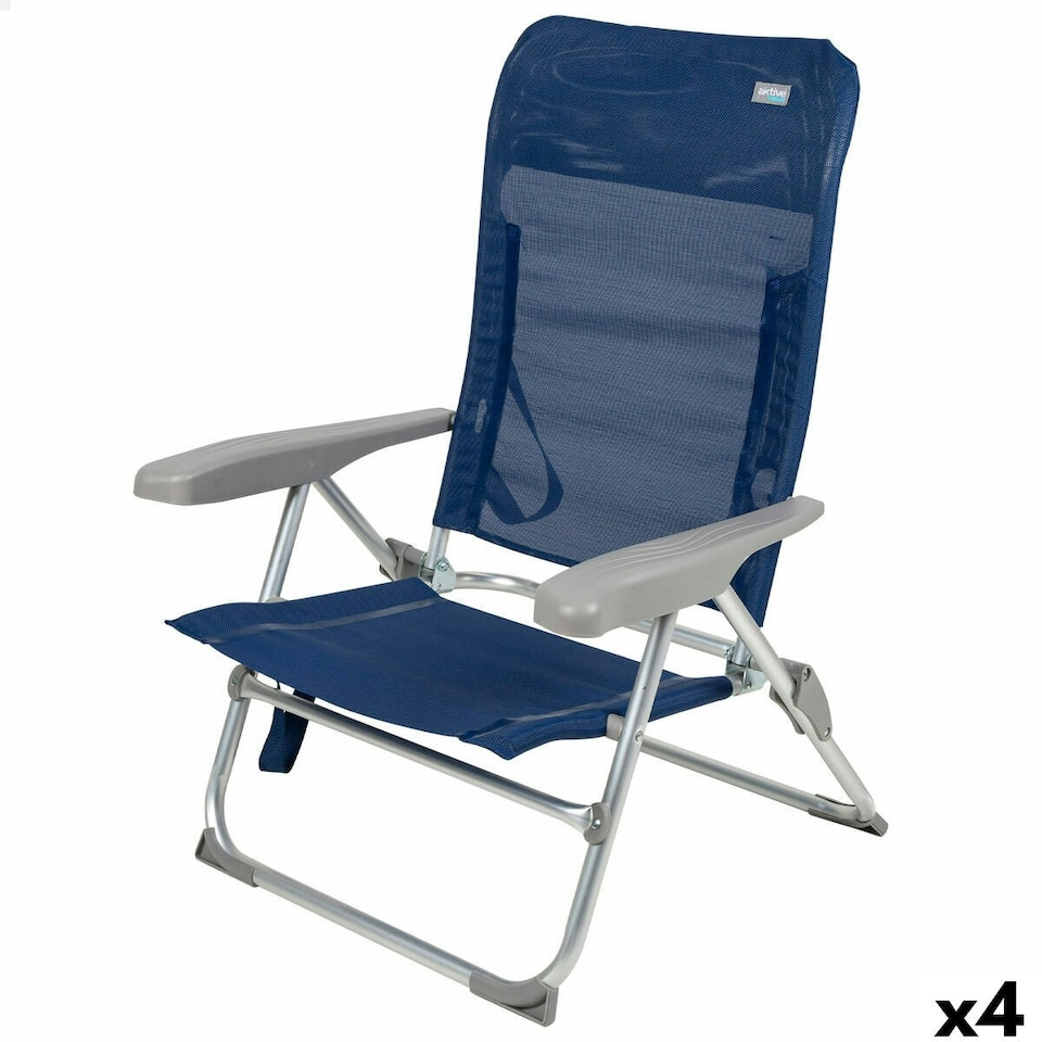 image 1 of Beach Chair Aktive Navy Blue 47 x 89 x 56 cm (4 Units) N/A
