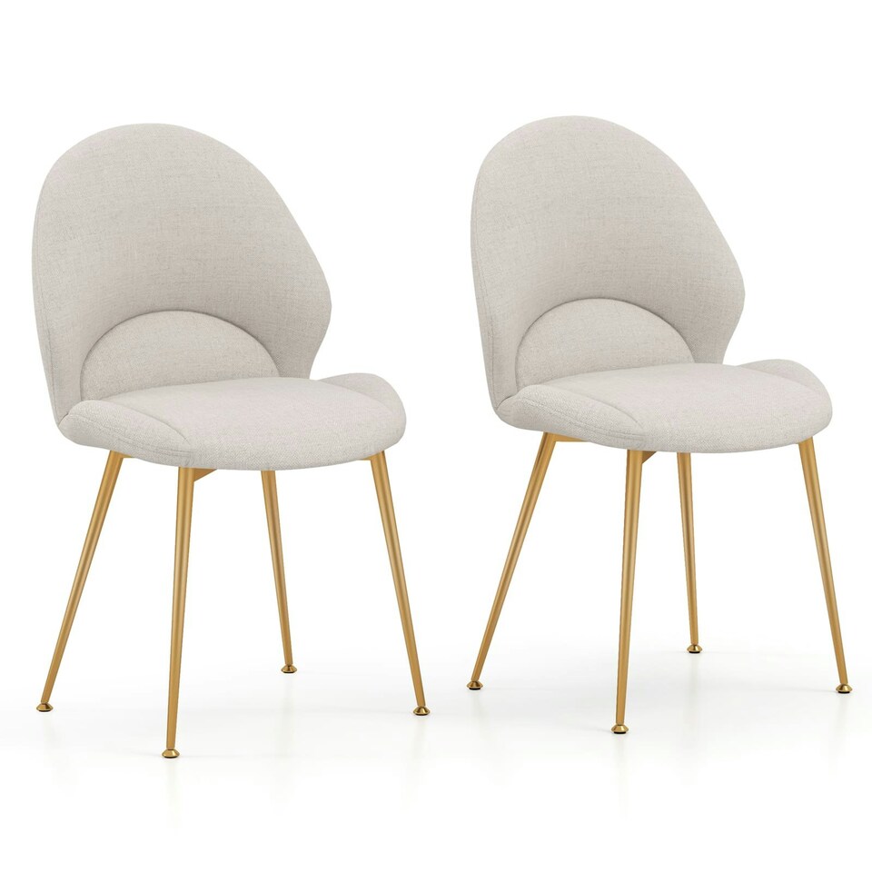 image 1 of COSTWAY Dining Chairs Set of 2 Accent Chairs Grey