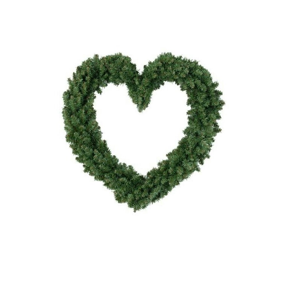 Kaemingk Heart Wreath Green 50cm Tesco Groceries