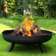 image 8 of Outdoor Fire Pit WITH BBQ Grill, Fire Pits for Garden, BBQ Fire Brazier for Camping Picnic, Steel Fire Bowl Patio Heater Charcoal Log Wood Burner, 58cm