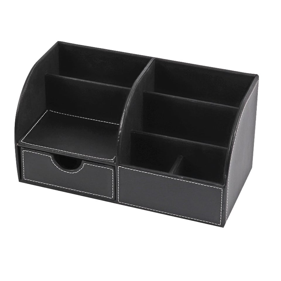 image 1 of PVC Black Desktop Organizer 28 x 14 x 14.5cm