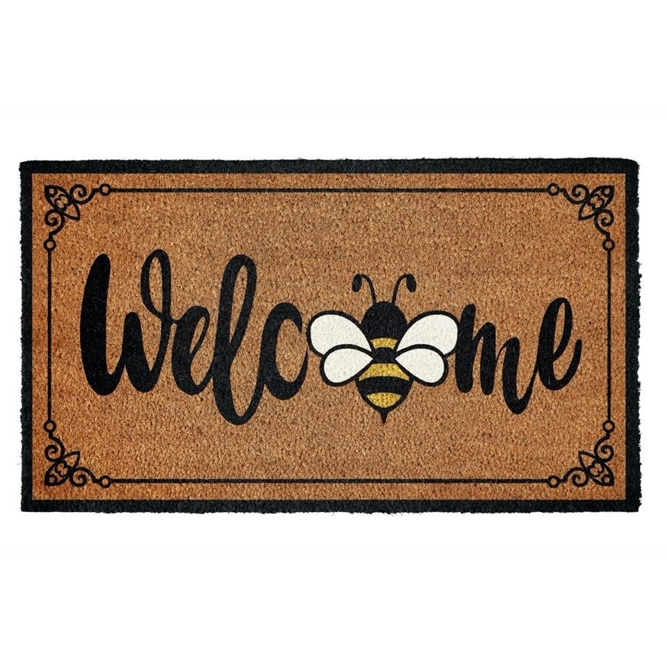 Groundsman Welcome Bee Door Mat | Brown | Brown/Black | 40cm x 70cm | 1