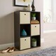 image 4 of Storage Cube 6 Shelf Bookcase Wooden Display Unit Organiser Black Furniture Black | No Drawers