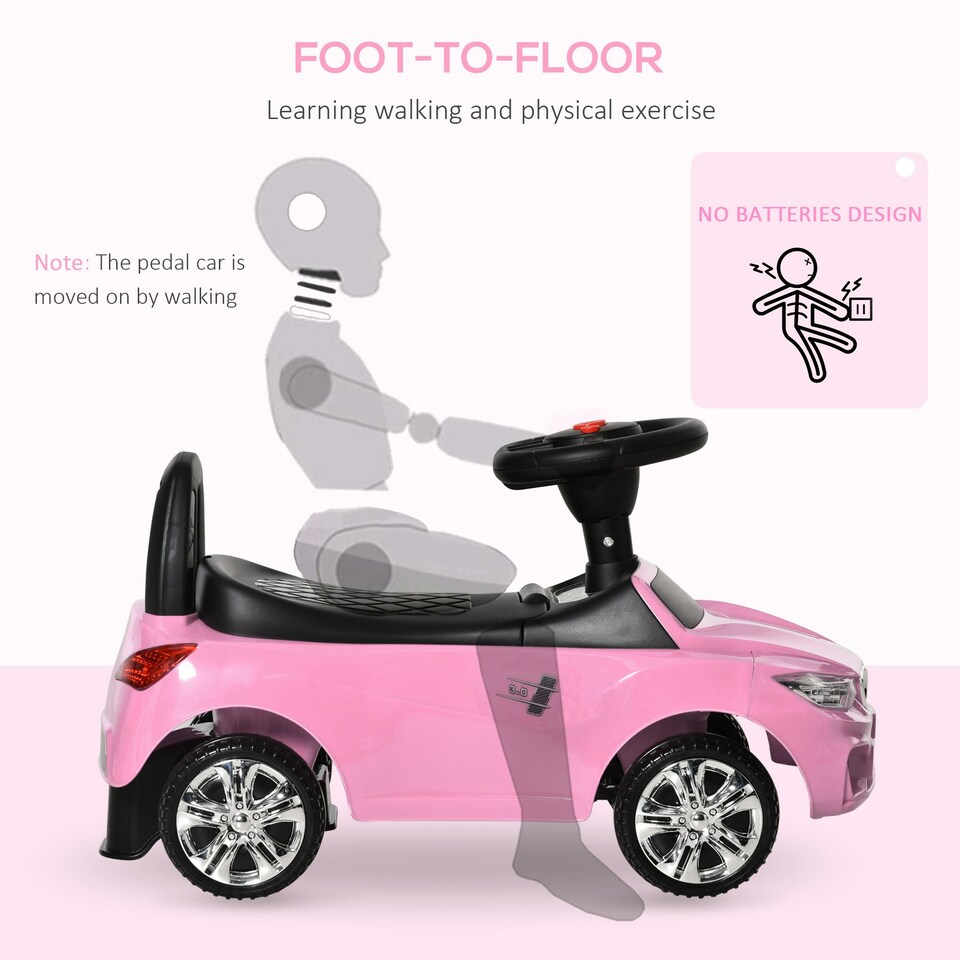 image 1 of HOMCOM Ride on Car Baby Toddler Walker Foot to Floor Sliding Car Slider Pink