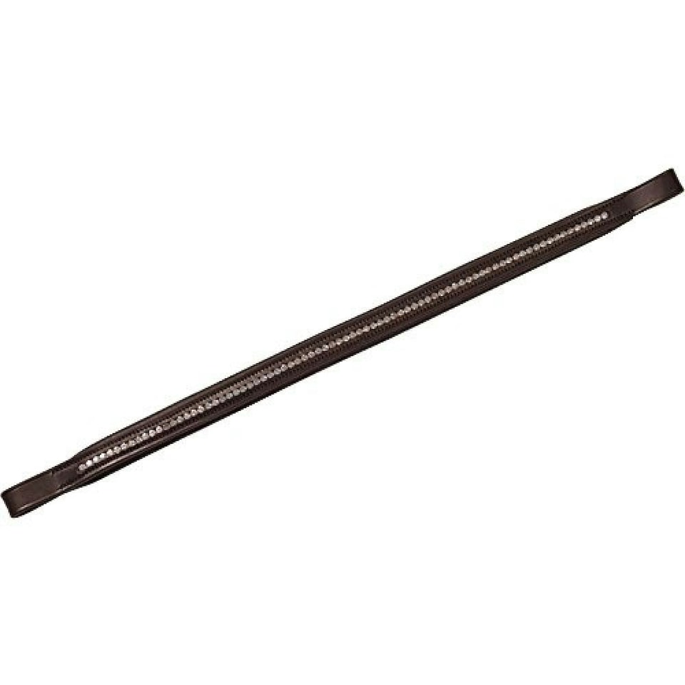 Collegiate Diamante Leather Browband - Brown - Cob