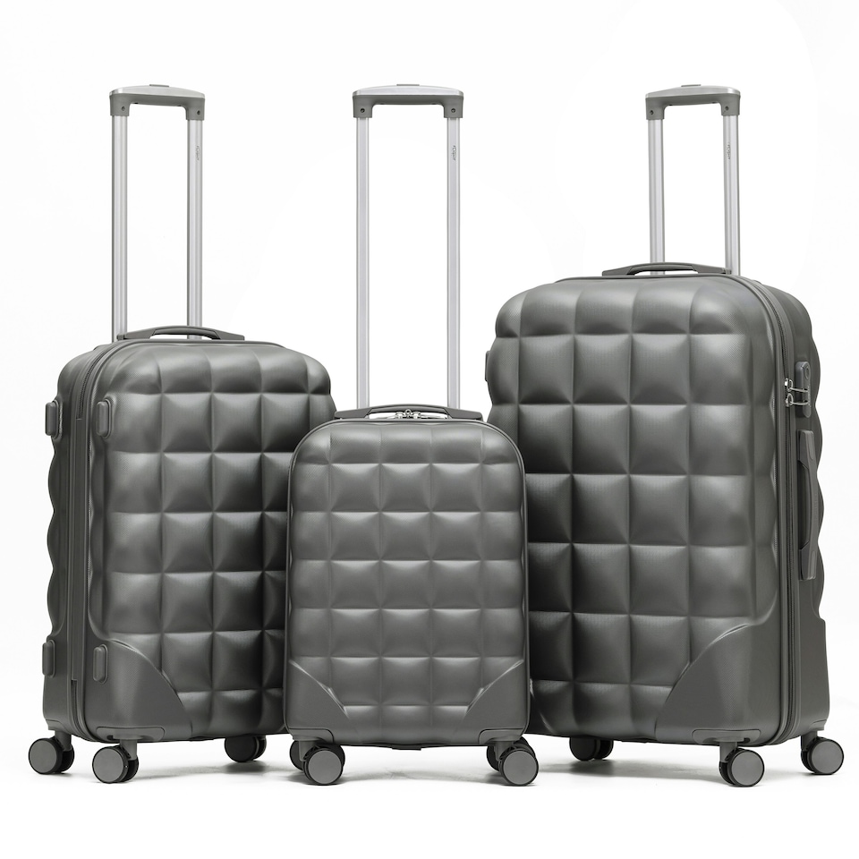 image 1 of Flight Knight Bubble Suitcase Ryanair easyJet Jet2 Approved 8 Wheel Hardcase Suitcases Cabin or Medium & Large Check-in Sizes | Grey | Anthracite | Medium