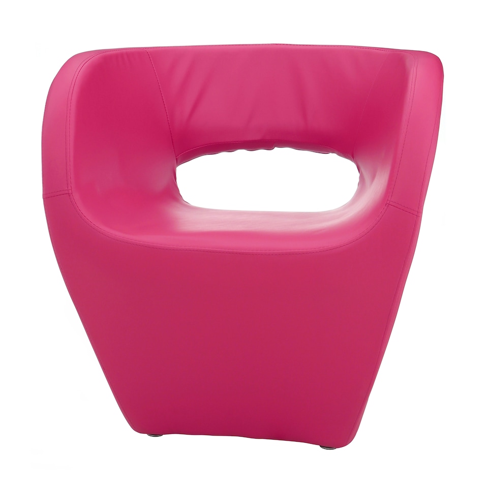 image 1 of Interiors by Premier Hot Pink Leather Effect Chair, Backrest Bredroom Chair, Comfortable Living room Chair