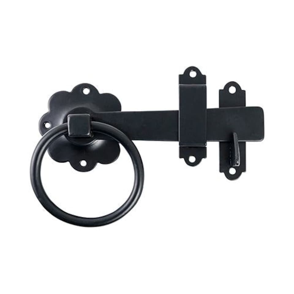 image 1 of Timco - Ring Gate Latch - Plain - Black (Size 6" - 1 Each)