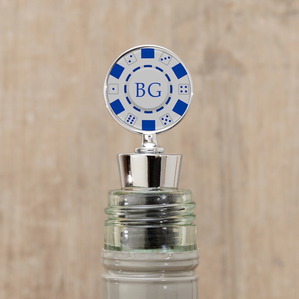 image 1 of Personalised Poker Chip Bottle Stopper Birthday Gift for Friend