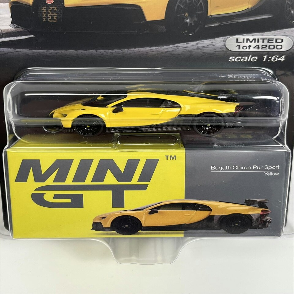 image 1 of Bugatti Chiron Our Sport Yellow LHD 1:64 Scale Mini GT MGT00428MJ