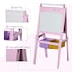 image 5 of HOMCOM Kids Wooden Art Easel with Paper Roll Double-Sided Chalkboard, Whiteboard 