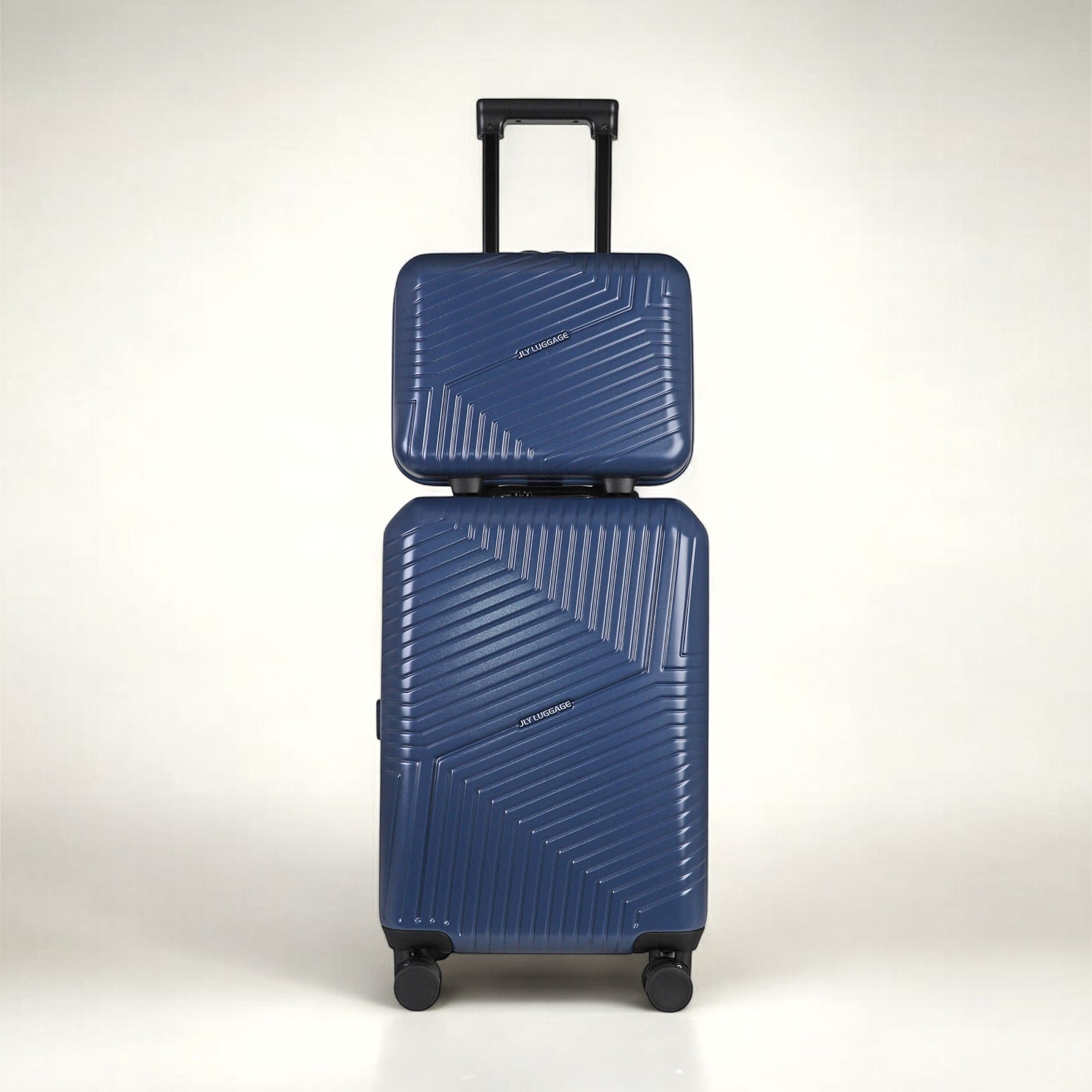 2 Piece Hard Shell Luggage Suitcase Set Strap On Vanity Case + 20â inch Small Cabin Suitcase
