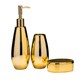 image 1 of Interiors by Premier Dolomite Gold 3 Piece Bathroom Set, Ceramic Bath Accessories Set, Lotion Dispenser, Tumbler, And Soap Dish