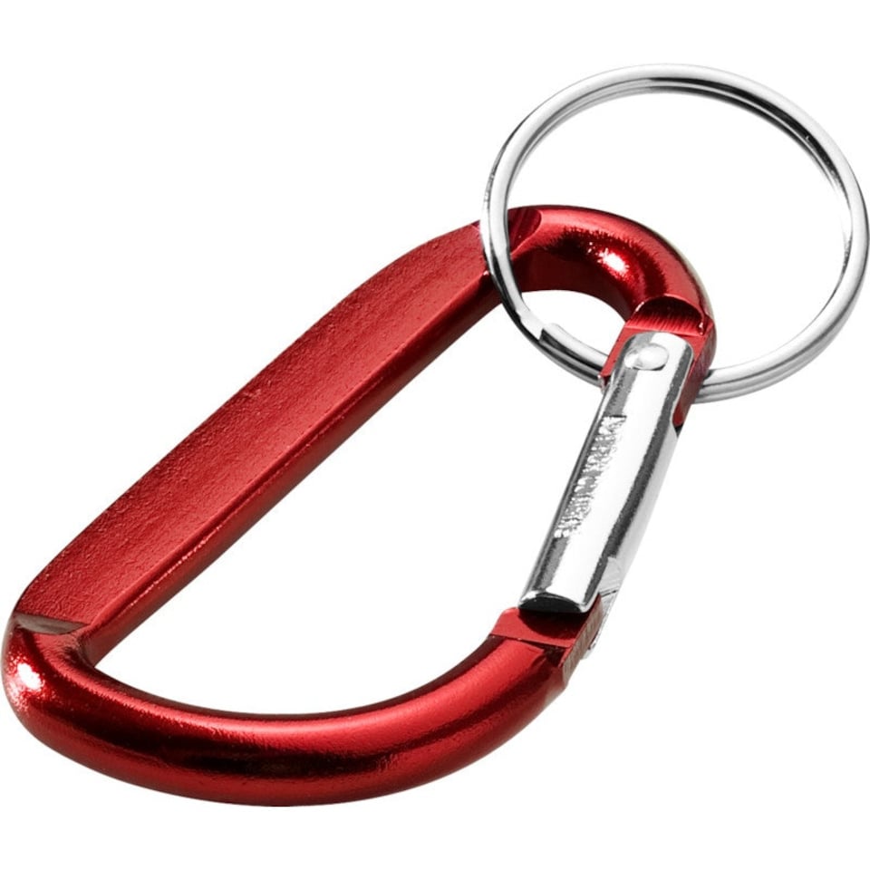 image 1 of Timor Recycled Aluminium Carabiner Key Chain - Red - One Size