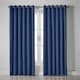 image 3 of Linen Look Blackout Ring Top Eyelet Curtains - 229cm x 229cm - Blue