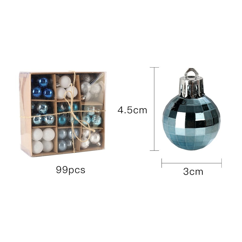 image 1 of Living and Home 99Pcs Christmas Balls Ornaments for Xmas Tree Hanging Decor