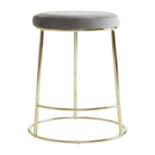 Interiors by Premier Manhattan Grey Velvet Tall Bar Stool