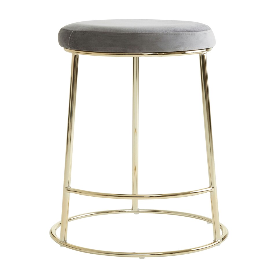 image 1 of Interiors by Premier Manhattan Grey Velvet Tall Bar Stool