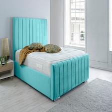 Sancia Plush Small Double Bed Frame - Teal