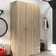 image 7 of Space Wardrobe 3 Doors 3 Drawers in Oak 2000