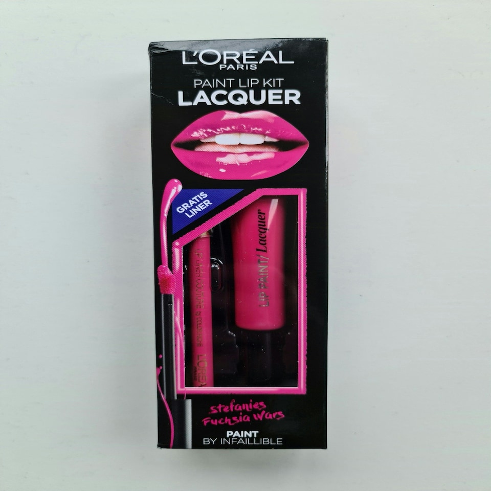 image 1 of L'Oreal Paris Lacquer Lip Paint Kit - Fuchsia Wars