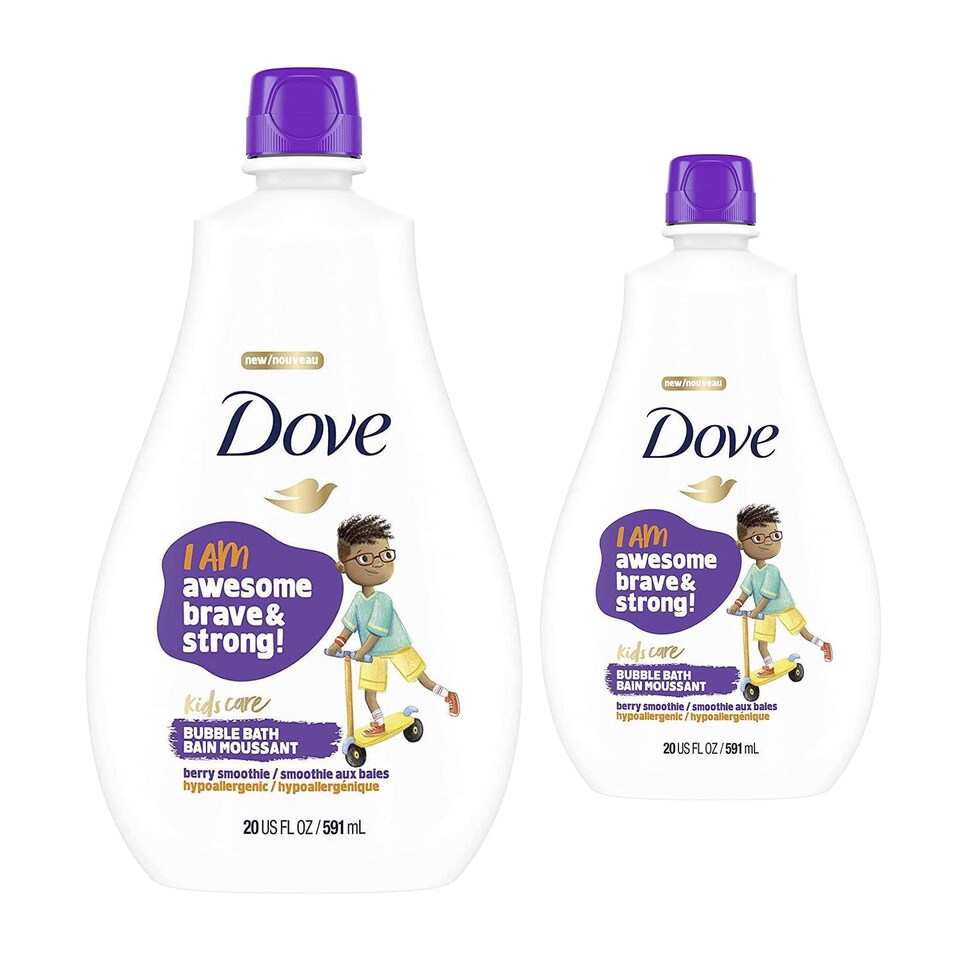 image 1 of Dove Kids Care Hypoallergenic Skin Care Awesome Bubble Bath Berry, 591ml, 2pk