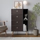 image 3 of Black 4-Drawer 2-Section Shelving Unit With Legs | Black | Black & Beech | 1
