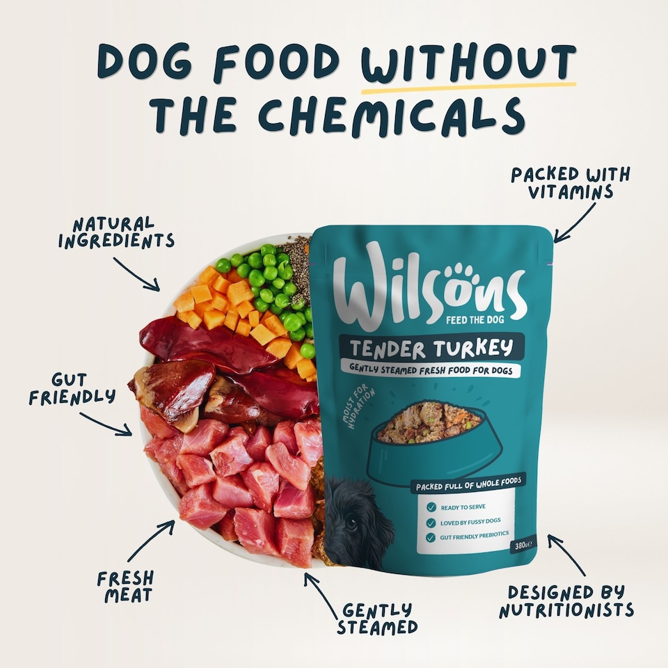 image 1 of Wilsons Mixed Fresh Dog Food Bundle Natural Healthy Complete Nutrition Pouches - 8x  380g Pouches