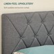 image 4 of HOMCOM Double Bed Frame with 5-Level Adjustable Linen Upholstered Headboard, Wooden Slats Mattress Foundation, No Box Spring Needed, Grey
