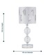 image 6 of Set of 2 Chrome Two Ball Table Lamps with White Fern Shades Chrome | White