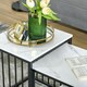 image 9 of HOMCOM Modern Coffee Table Set of Two w/ Steel Frame Marble-Effect White White