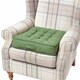 image 1 of Homescapes Forest Green Cotton Armchair Booster Cushion | Green